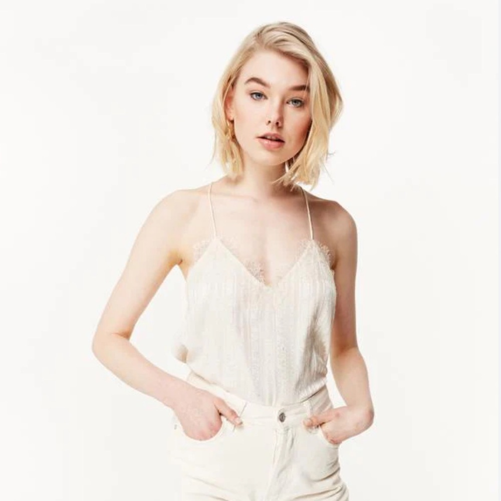 Cami NYC Cream Racer Prairie Camisole Stripe Oat L